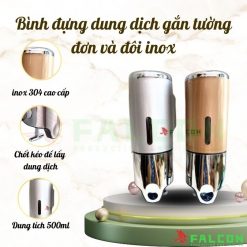 bình đựng dung dịch gắn tường đôi inox 304