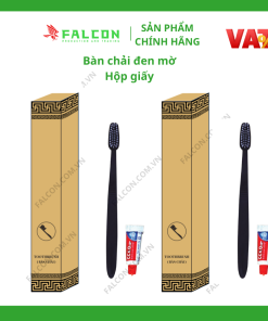 Bàn chải đen mờ hộp giấy nâu