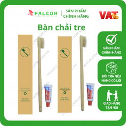 Bàn chải tre đóng túi kraft nâu
