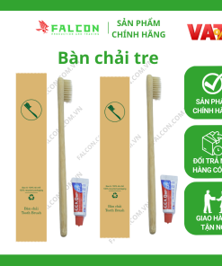 Bàn chải tre đóng túi kraft nâu
