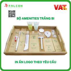 Bộ amenities khách sạn trắng bi