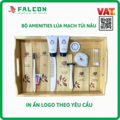 Bộ amenities bao bì lúa mạch túi giấy in logo khách sạn