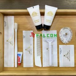 Bộ tiêu hao bao bì túi màng ngọc in logo khách sạn