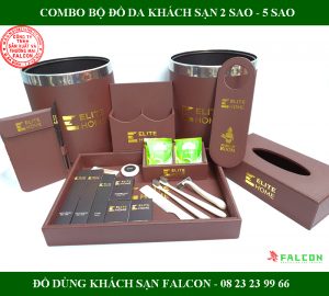 combo bộ đồ da dùng trong phòng khách sạn