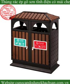 Thùng rác gỗ ngoài trời